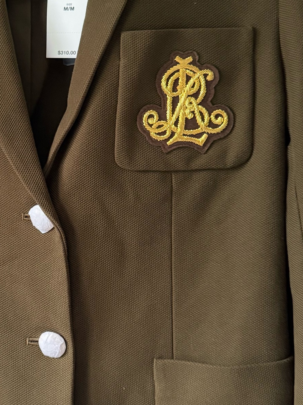 ♥️♥️♥️ Lauren Ralph Lauren Bullion Jacquard Blazer in Green size M - Picture 10 of 10